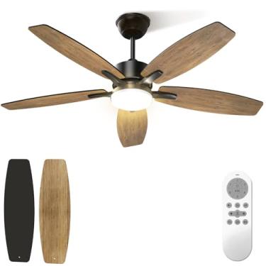 Imagem de Ventilador de Teto 106,7cm, Ventilador de Teto com Luz LED e Controle Remoto, Motor DC Reversível, 6 Velocidades, Bivolt 110-220V