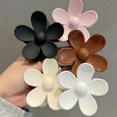 Imagem de Kit 4 3 2 Grampos Piranha de Cabelo Flor Camélia – Presilha de Cabelo Feminina para Praia Festa e Uso Diário (Aleatório,4)