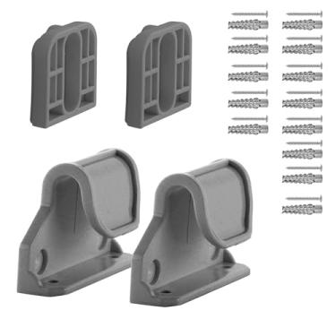 Imagem de Yunhgft Conjunto de 2 Travas Retráteis para Portão com Parafusos de Montagem, Ajustáveis ​​e à Prova de Crianças, Componentes de Expansão para Portão Seguro E, Cinza