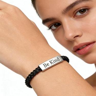 Imagem de Be Kind Pulseiras Acessórios para Mulheres Moda Punho Joias Exclusivas Design de Corda Moda Presentes de Amizade para Mulheres Dia dos Namorados, Medium, Latão, Sem Pedra Preciosa