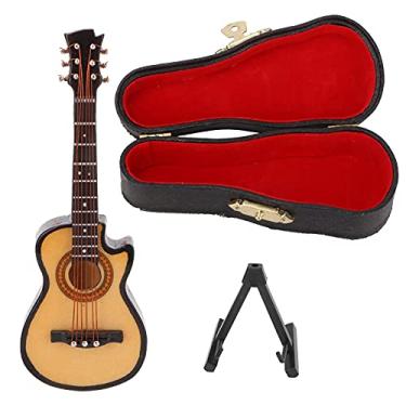 Imagem de Modelo de guitarra elétrica em miniatura basswood metal mini instrumento musical ornamentos decoração de mesa presente (Guitarra fraque de 10cm)
