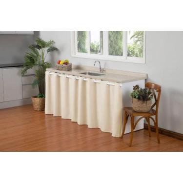 Imagem de Cortina Para Pia de Cozinha e Área de Serviço Oxford Protege e Esconde