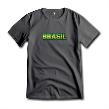 Imagem de Camiseta Brasil Estampa Verde e Amarela Malha Fria Premium - Sete Sete
