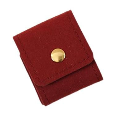 Imagem de Fiocias Mini Bolsa de Viagem para Joias, Porta-Joias Enrolável, Caixa para Berloques, Bolsa Organizadora para Bijuterias E Lembrancinhas de Viagem, Vermelho