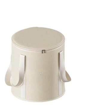 Imagem de Balde de banho de spa dobrável com tampa, banheira de imersão portátil profunda para adultos, design termostático e de cintura alta (tampa - champanhe)