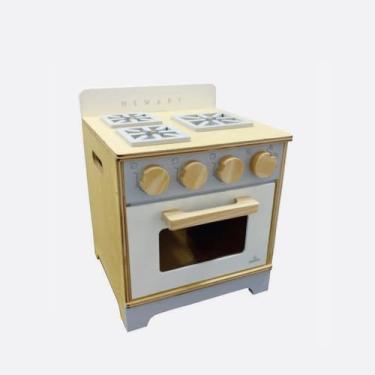 Imagem de Brinquedo infantil fogãozinho cinza cozinha madeira newart