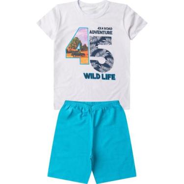 Imagem de Conjunto Infantil Menino Básico Curto Select Branco, 8, Branco