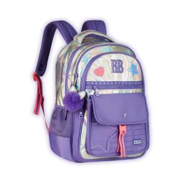 Imagem de Mochila De Costas Rebecca Bonbon Passeio Meninas Holográfica, Lilás