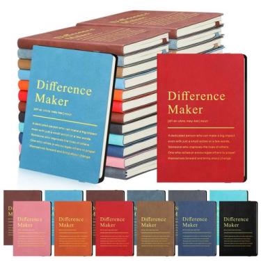 Imagem de Caderno Chiisong A6 de Couro com 24 Blocos Coloridos Motivacionais