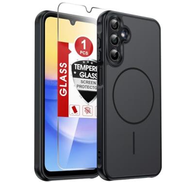 Imagem de LeYi Capa para celular Samsung Galaxy A15-5G: Capa para Samsung A15 5G [ajuste Mag-Safe] com protetor de tela e proteção contra batidas da câmera, capa fina e macia ao toque para Samsung Galaxy A15 5G