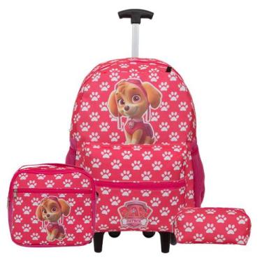 Imagem de Mochila Infantil Patrulha Canina Skye Rodinhas Passeio Aulas - TOYS 2U