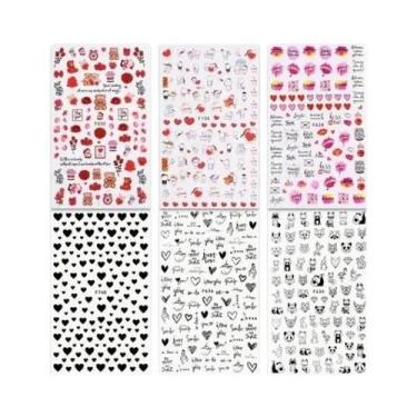 Imagem de Adesivos 3D Para Unhas Do Dia Dos Namorados, 6 Peças, Desenhos Animado