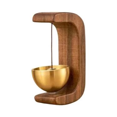 Imagem de Sino De Vento Magnético De Carvalho Para Interiores Com Sino De Cobre 