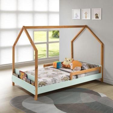 Imagem de Cama Montessori Moana 140x95x205 Cm Verde/Amêndoa - Irmãos Hinke