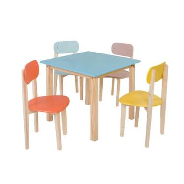 Imagem de Conjunto Mesa e Cadeiras Colorê Infantil Para Desenho Lazer, Multicor