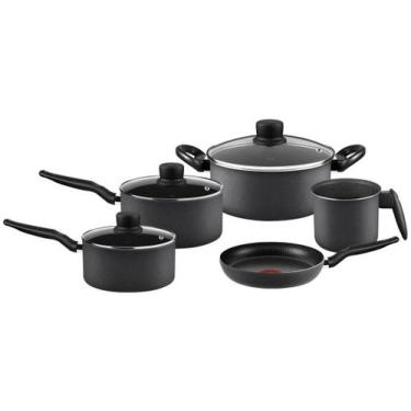 Imagem de Jogo de Panelas Rochedo Antiaderente de Alumínio Grafite 5 Peças Robus