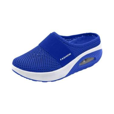 Imagem de Sandálias Femininas Leves De Malha Com Salto Anabela, Sem Salto, Estil