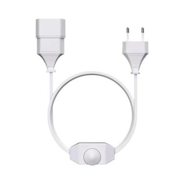 Imagem de Cabo De Alimentação Com Dimmer LED Preto E Branco 2M Plugue Plano Euro