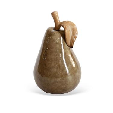 Imagem de Peça Decorativa Pêra em Cerâmica Marrom Escuro 13,5cm CT0200 BTC