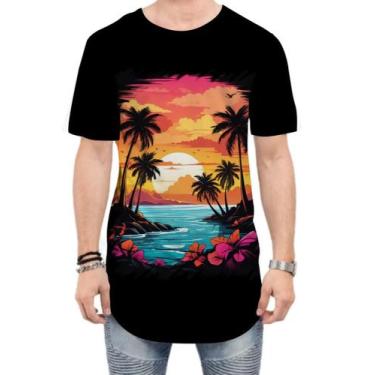 Imagem de Camiseta Longline Praia Paradisíaca Vintage 2 - Kasubeck Store®, M