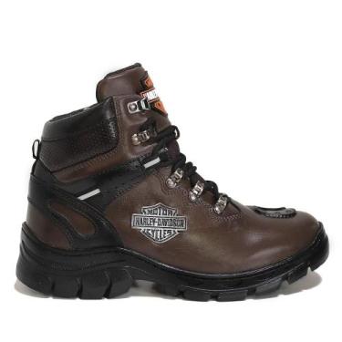 Imagem de Bota Harley Davidson Masculina Motociclista em Couro com Palmilha GEL 