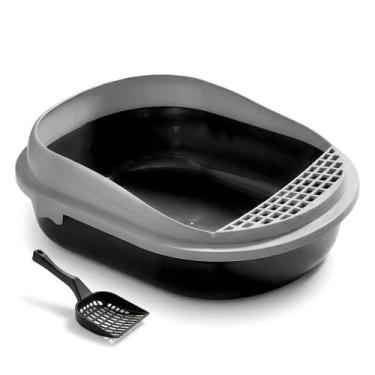 Imagem de Kit Caixa De Areia Com Pá Higiênica Para Gatinhos Smart Toalete Com Bo