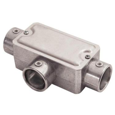 Imagem de Condulete Fixo 1-2 Tipo T com Tampa e sem Rosca em Alumínio Resistente