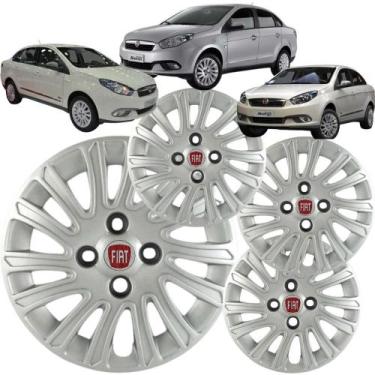 Imagem de Jogo 4 Calota Modelo Grand Siena 2012 Aro 13 Polegadas Cubo Baixo Grid