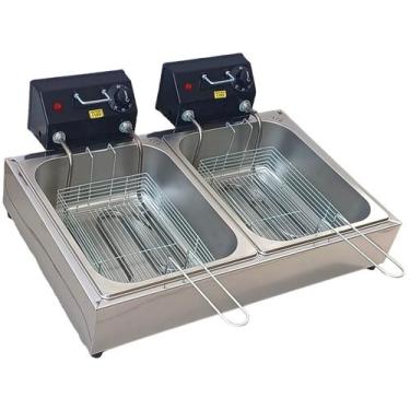 Imagem de Fritadeira Elétrica 10 litros 2 cubas Profissional - Equipamentos Inox