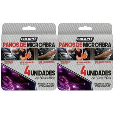 Imagem de Kit Panos Microfibra Cockpit 30x30 Cores Sortidas Para Casa Cozinha Ba