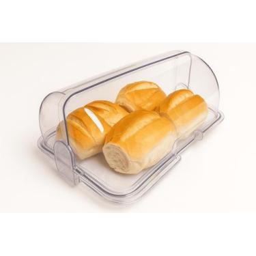 Imagem de Porta pao luxo cristal linha premium basculante acrilico pão frances o