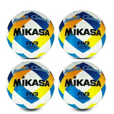 Imagem de Kit 04 Bola de Vôlei de Praia Mikasa BV543Y Aprovada FIVB Costurada, B