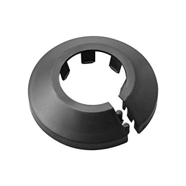 Imagem de Juvielich Apto para tubo de 2,54 cm PP plástico flange capa de tubo de proteção preta radiador para decoração de tubo de parede 1 peça