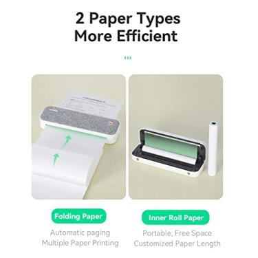 Imagem de DOYING A4 Paper Printer Direct Thermal Transfer Wirless Printer Mobile 210mm Mini Mobile Photo Printer USB BT Connection with 1 Roll Thermal Paper Support 2''/3''/4'' Paper Width Printing PDF