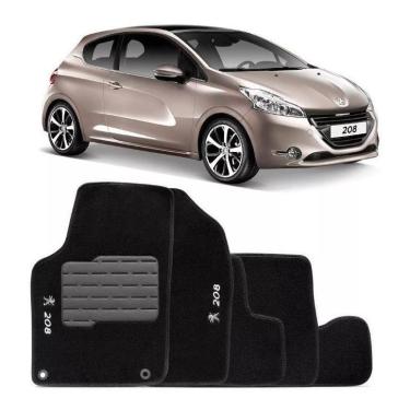 Imagem de Tapete Automotivo Peugeot 208 2013 Até 2019 Carpete Bordado