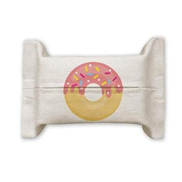 Imagem de Rosquinha rosa sobremesa doce pasta de papel para lenços faciais saco de linho de algodão