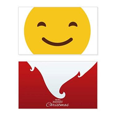 Imagem de Smile Yellow Cute Online Chat Happy Holiday Merry Christmas Cartões de parabéns mensagem de Natal