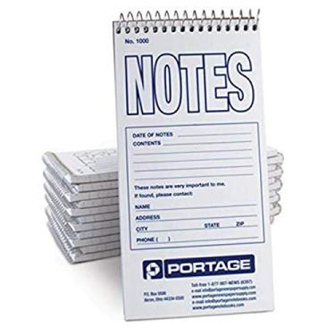 Imagem de Caderno com pauta estreita da Portage Notes – Gregg com compartimento espiral profissional de 10 x 20 cm – 140 páginas (pacote com 12)