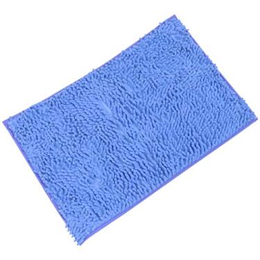 Imagem de Cabilock Tapete de banheiro de chenille, absorvente de PVC, tapete macio para banheiro doméstico antiderrapante para cozinha banheiro 40 x 60 x 2 cm (azul)