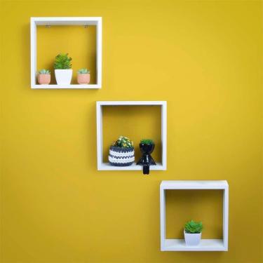 Imagem de Kit 3 Nichos Decorativos Branco 30x30x10 para Sala Quarto