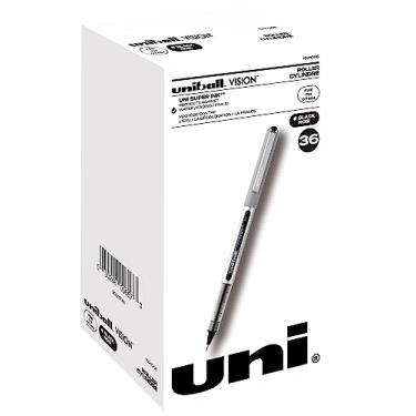 Imagem de Canetas esferográficas Uni-Ball Vision Stick, ponta fina de 0,7 mm, preta, pacote com 36