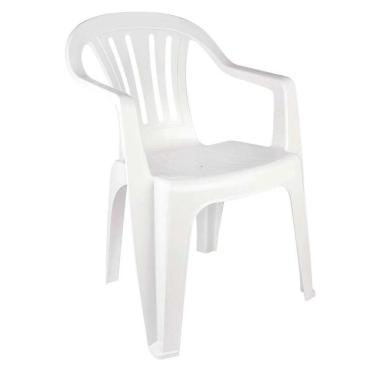 Imagem de Kit de 4 Cadeiras / Poltrona Plástica Branca - Mor