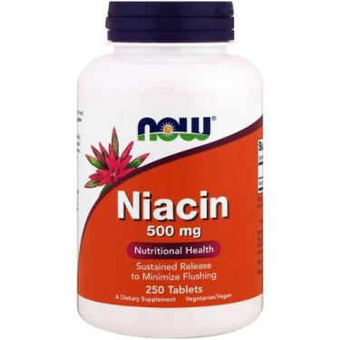 Imagem de Niacin Niacina B3 500Mg Time Release (250 Tabs) Now Foods