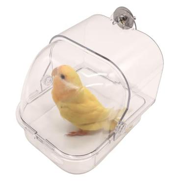 Imagem de Gaiola de banho para pássaros, suprimentos para animais de estimação, calopsita, banheira transparente com gaveta inferior para papagaios pequenos periquitos espaçosos, chuveiro portátil para a