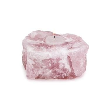 Imagem de Two's Company Castiçal de cristal Tealight de quartzo rosa - quartzo rosa