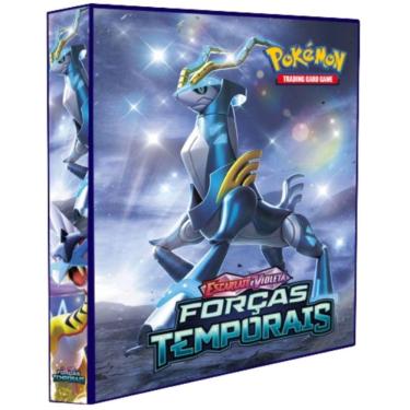Imagem de Álbum Pasta Fichário Pokemon Escarlete e Violeta Forças Temporais Capa Dura Reforçado Coleção Cards Cartas Personagens