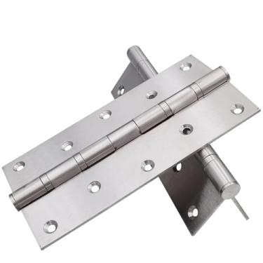 Imagem de Hyever 2 peças de dobradiças de porta de rolamento de esferas de aço inoxidável de 20 cm com canto quadrado para porta de madeira resistente, espessura de 1/8 polegada preto fosco (branco)