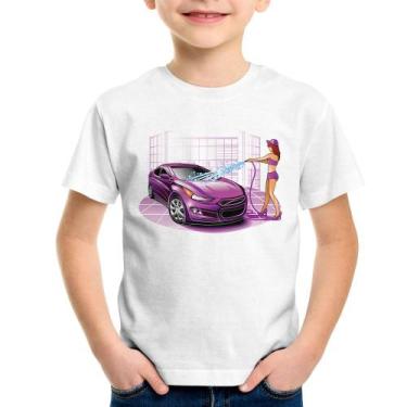 Imagem de Camiseta Infantil Lava Jato Carro Roxo - Foca Na Moda