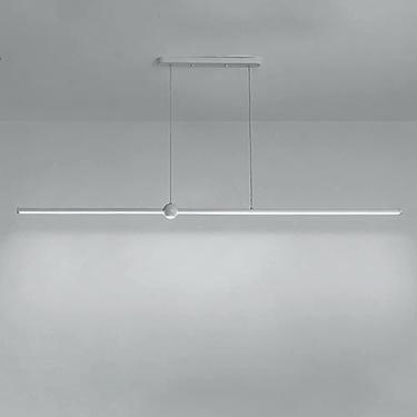 Imagem de Lustre de decoração de cristal LED regulável Lustres lineares modernos para sala de jan...