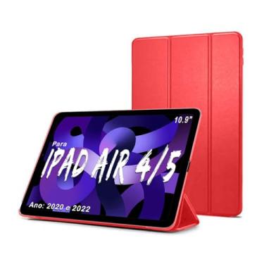 Imagem de Smart Case Para Apple iPad Air 4ª 5ª Geração De 10.9" Pol. Model A2316 A2324 A2325 A2072 / A2588 A2589 A2591 Ano 2020/2022 - Alamo (VERMELHO)